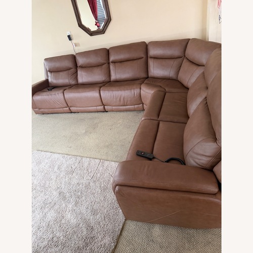 Used Raymour & Flanigan Harbin Dark Brown 3+ Piece Sectional for sale on AptDeco