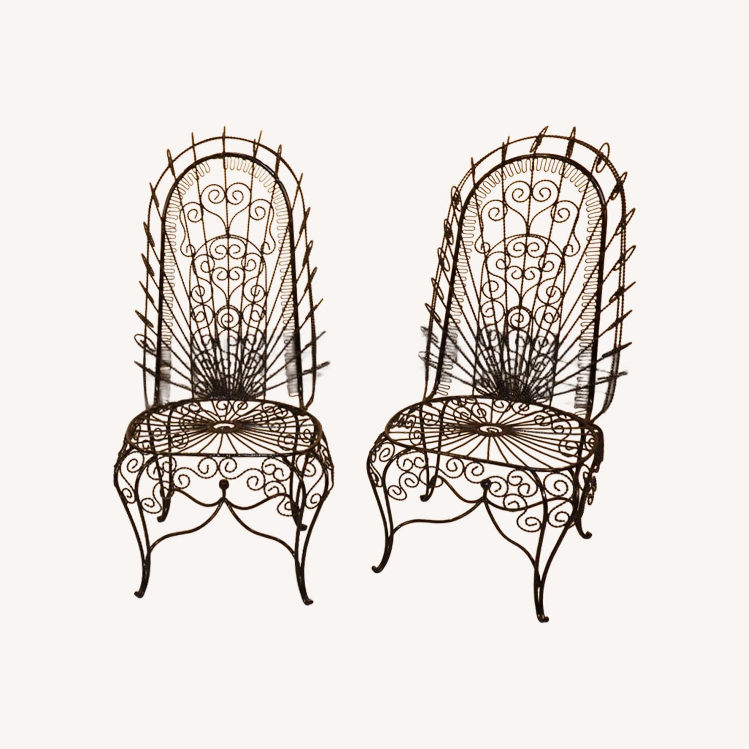 John Salterini High-Back Hearts Peacock Chairs - image-0