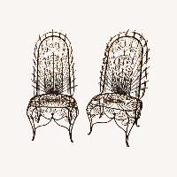 John Salterini High-Back Hearts Peacock Chairs