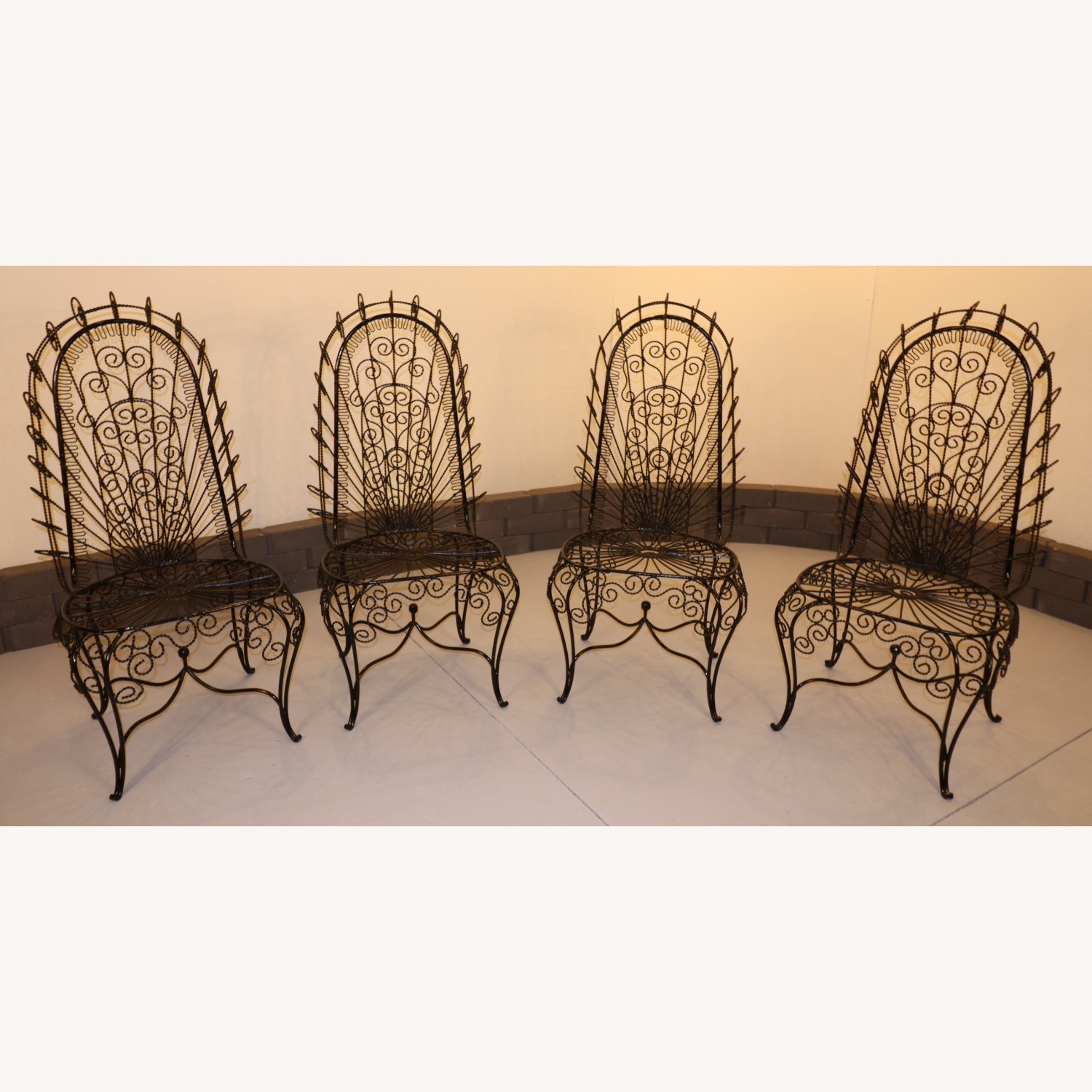 John Salterini High-Back Hearts Peacock Chairs - image-1