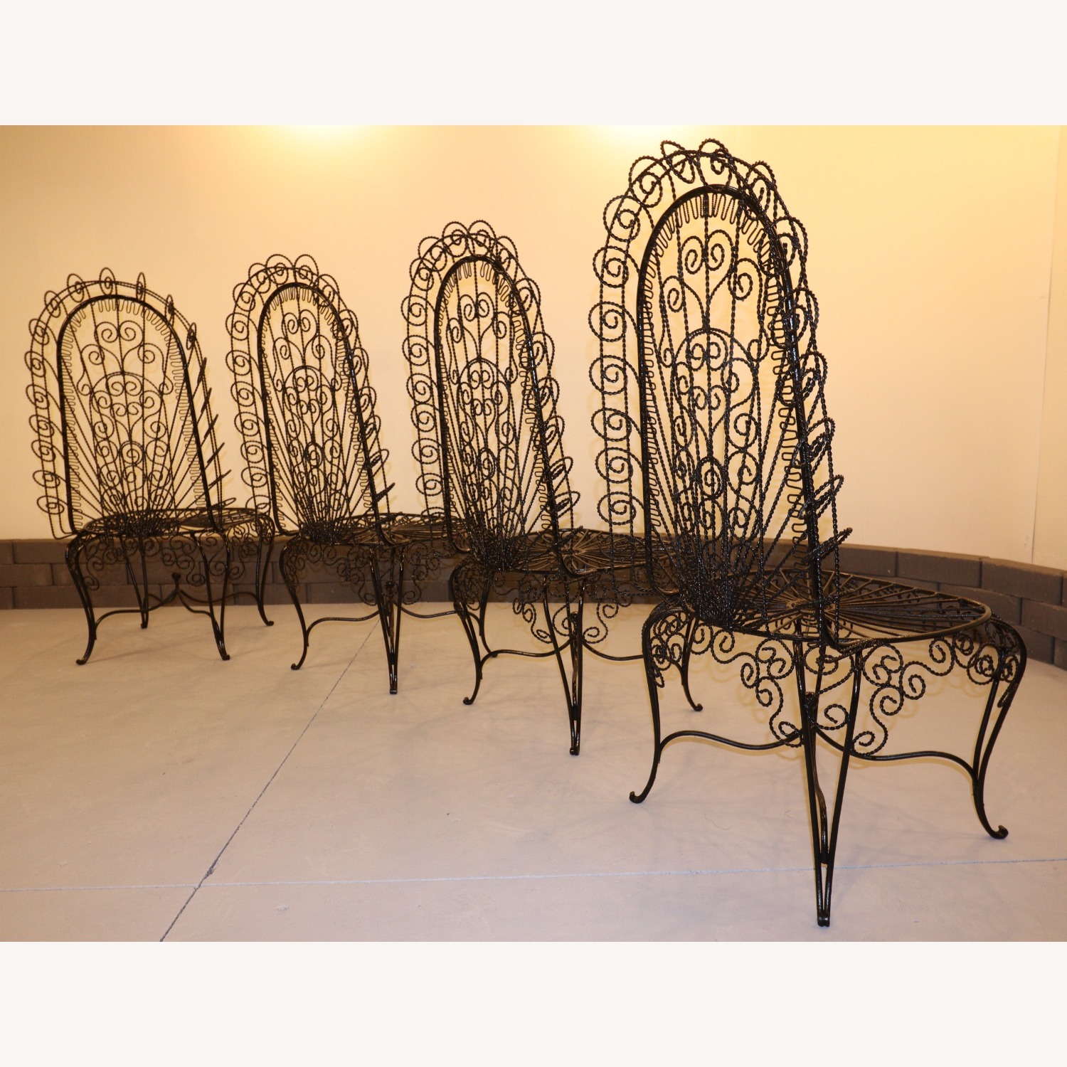 John Salterini High-Back Hearts Peacock Chairs - image-7