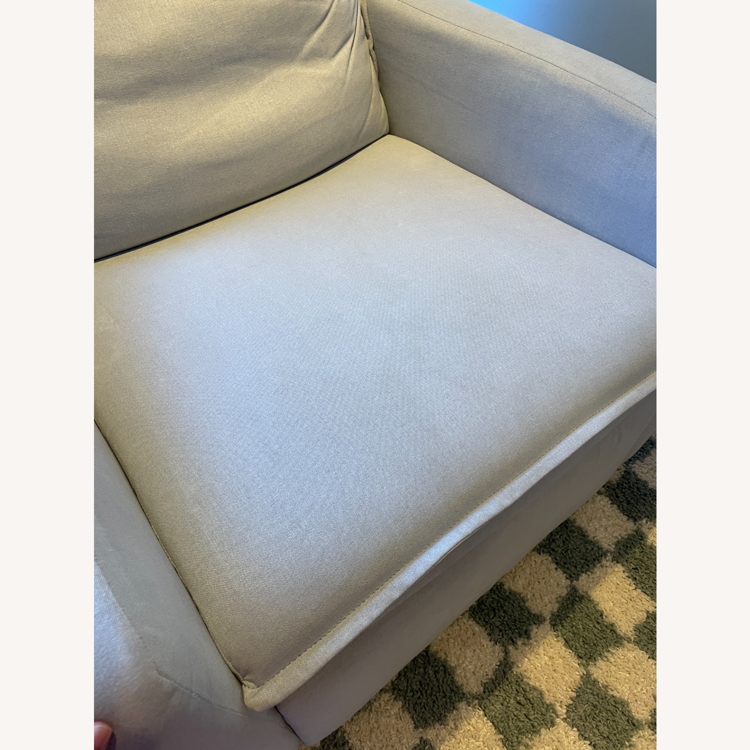 Pottery Barn Paxton Light Gray Fabric Nursing Chair - image-2