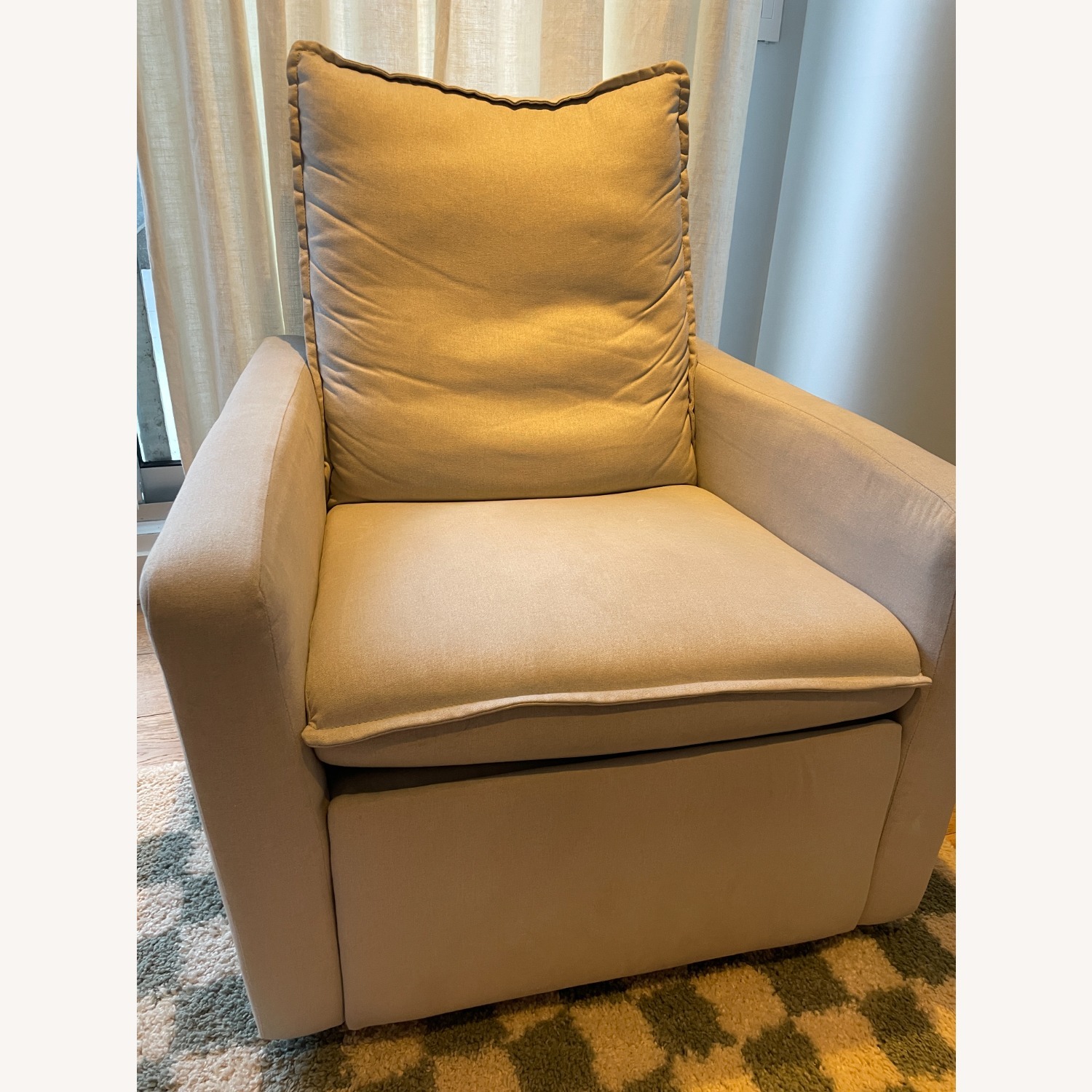 Pottery Barn Paxton Light Gray Fabric Nursing Chair - image-3