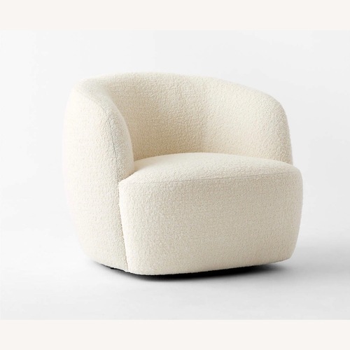 Used CB2 Gwyneth Ivory Boucle Swivel Chair By Goop for sale on AptDeco