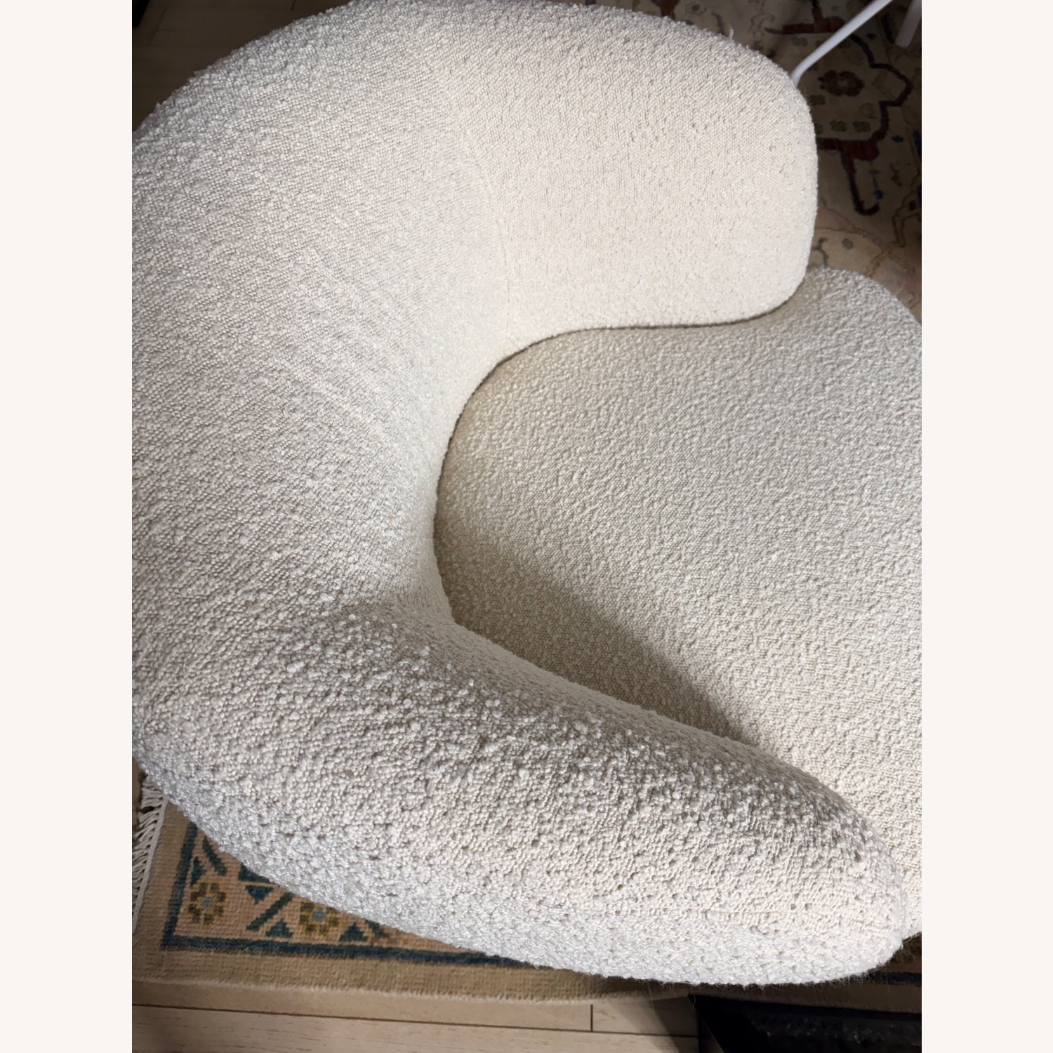 CB2 Gwyneth Ivory Boucle Swivel Chair By Goop - image-7