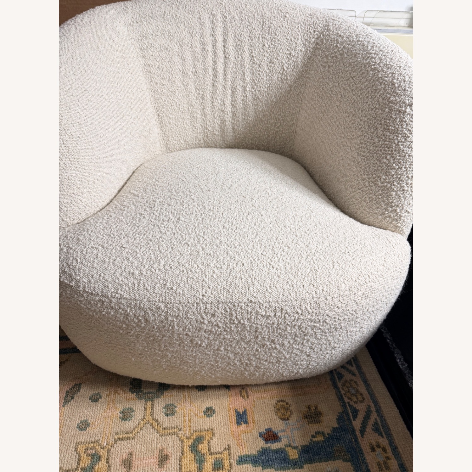 CB2 Gwyneth Ivory Boucle Swivel Chair By Goop - image-12