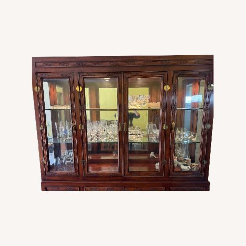 Used Bernhardt Shibui Dark Brown Wood Dining Wall Unit for sale on AptDeco