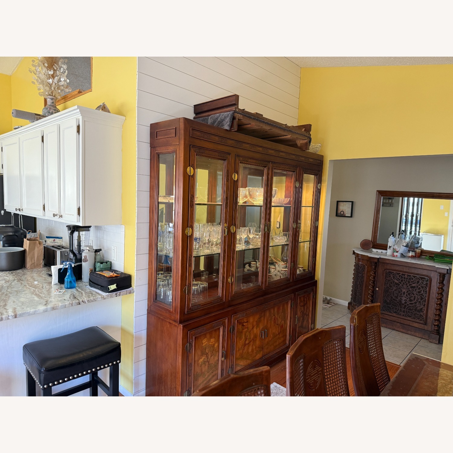 Bernhardt Shibui Dark Brown Wood Dining Wall Unit - image-1