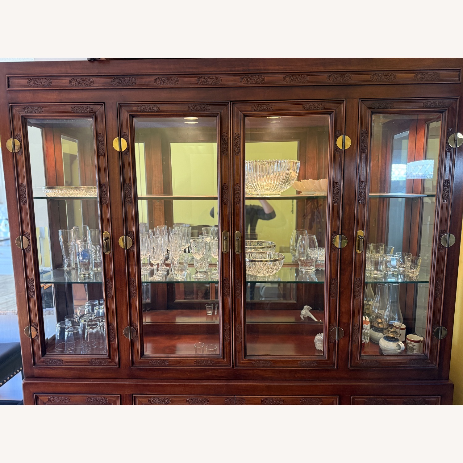 Bernhardt Shibui Dark Brown Wood Dining Wall Unit - image-0