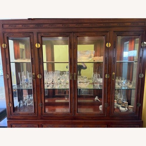 Used Bernhardt Shibui Dark Brown Wood Dining Wall Unit for sale on AptDeco