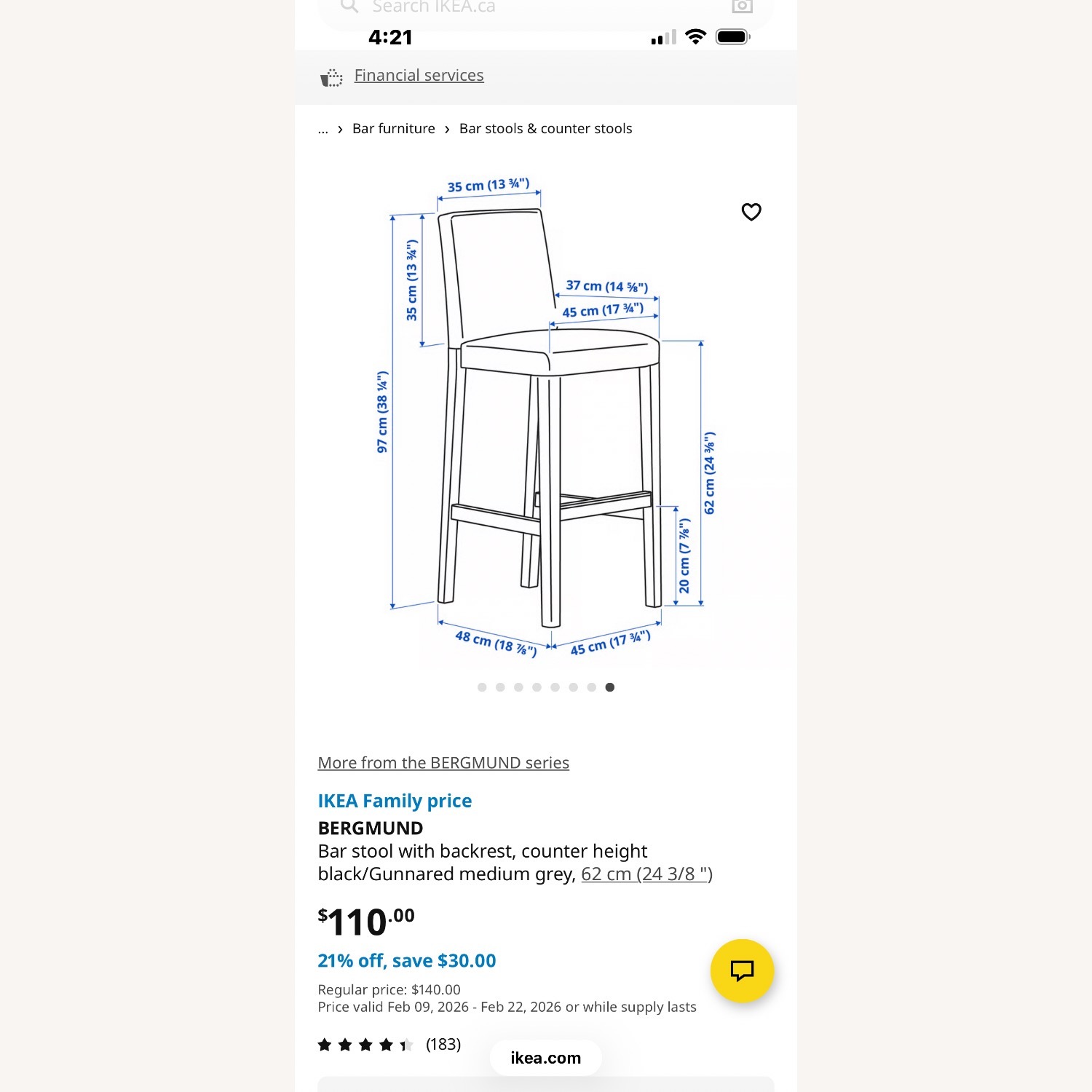 IKEA Bergmund Counter Stools - image-1