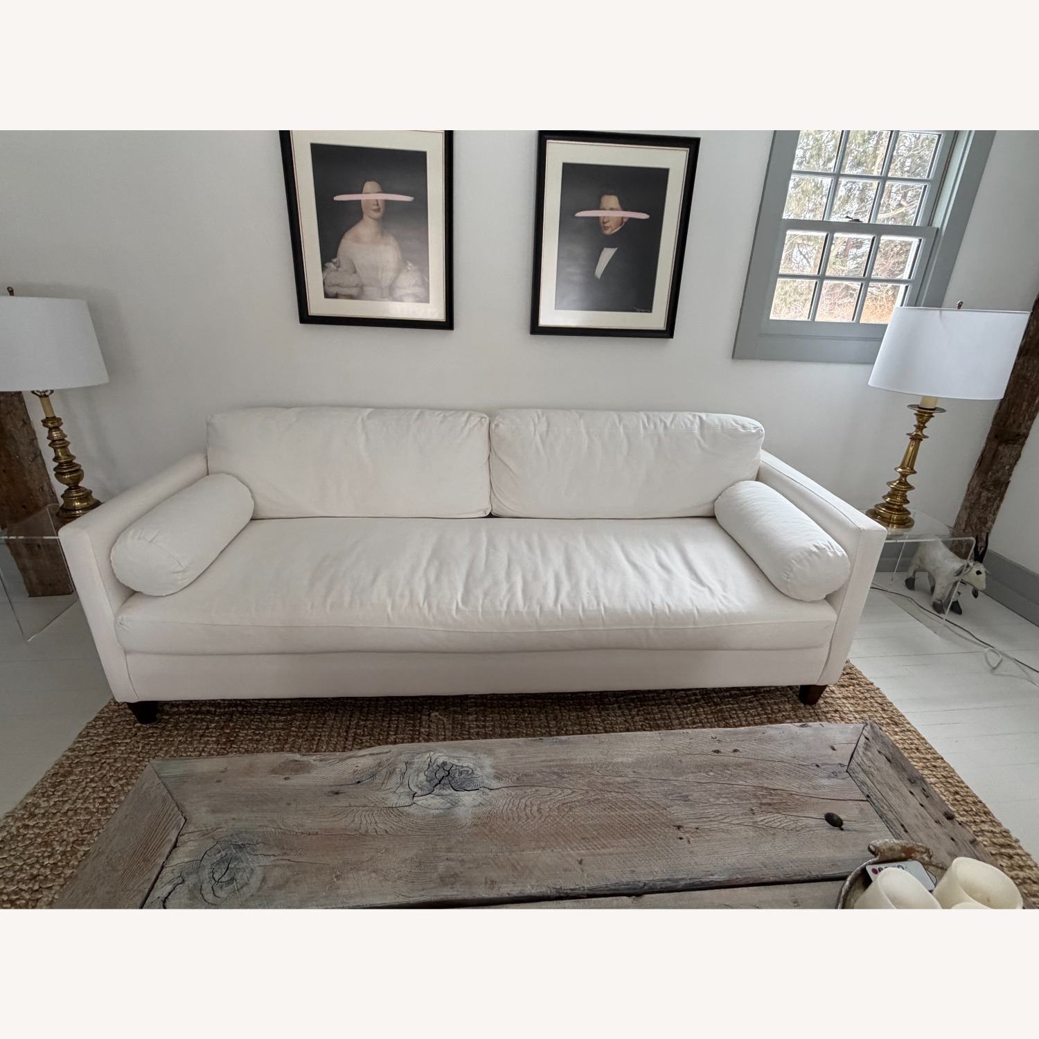 Wayfair White Fabric 2 Seater Sofa - image-1