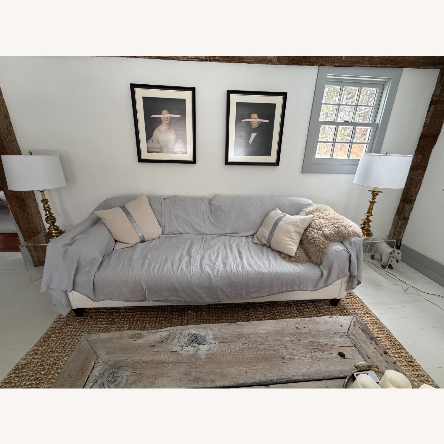 Wayfair White Fabric 2 Seater Sofa - image-2