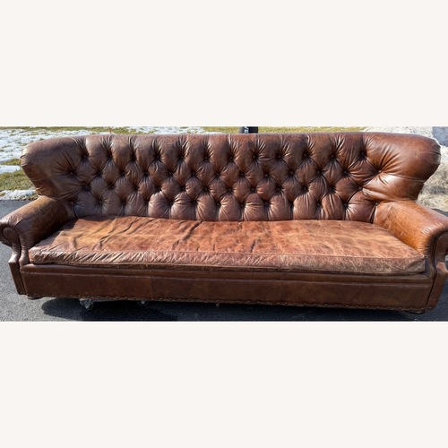 Used Restoration Hardware Chesterfield Dark Brown Wing Back Sofa for sale on AptDeco