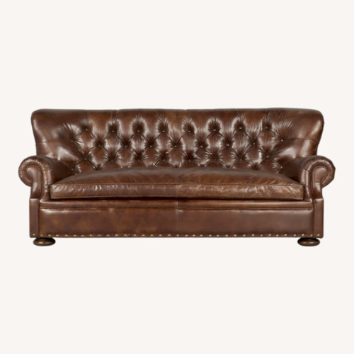 Used Restoration Hardware Chesterfield Dark Brown Wing Back Sofa for sale on AptDeco