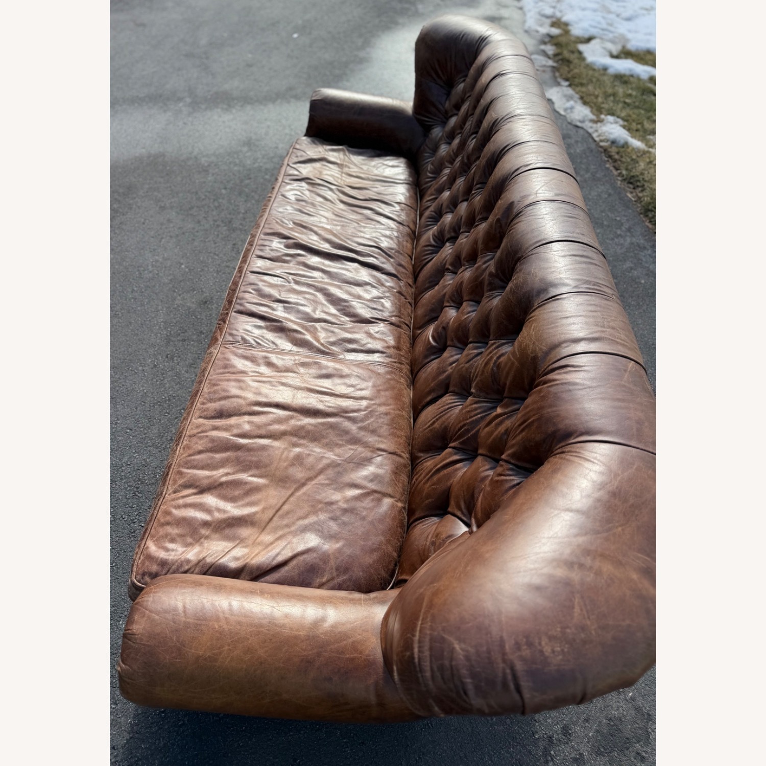 Restoration Hardware Chesterfield Dark Brown Wing Back Sofa - image-4