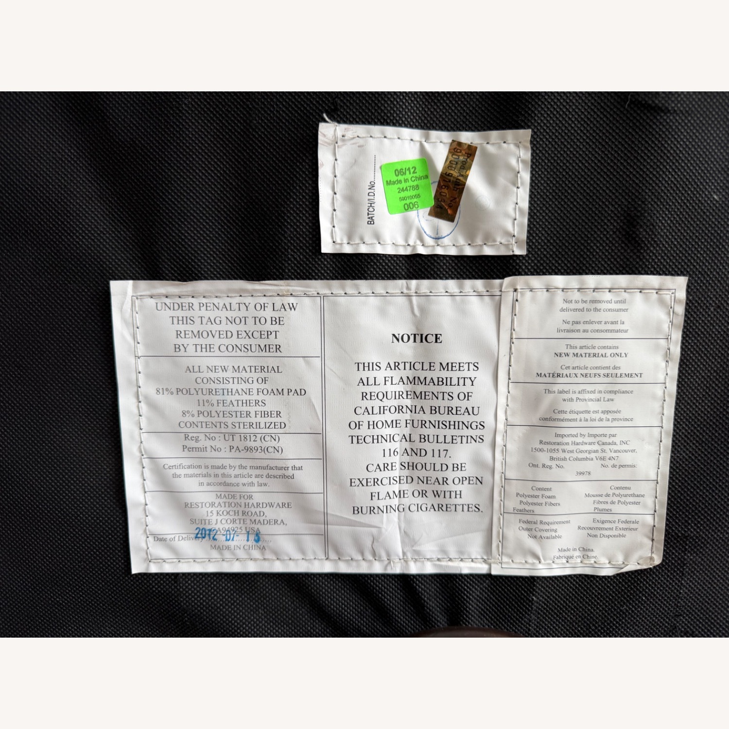 Restoration Hardware Chesterfield Dark Brown Wing Back Sofa - image-10