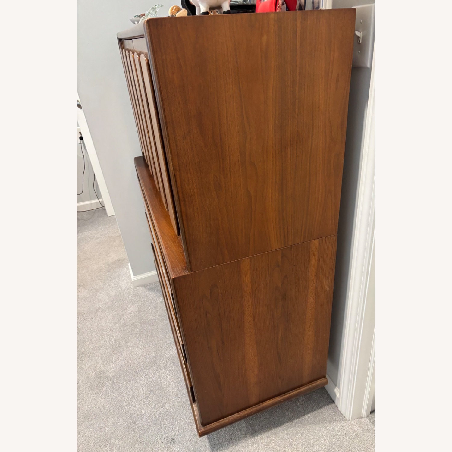 Vintage/Antique Dark Brown Wood Armoire - image-2