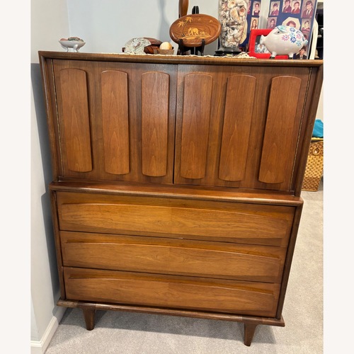 Used Vintage/Antique Dark Brown Wood Armoire for sale on AptDeco