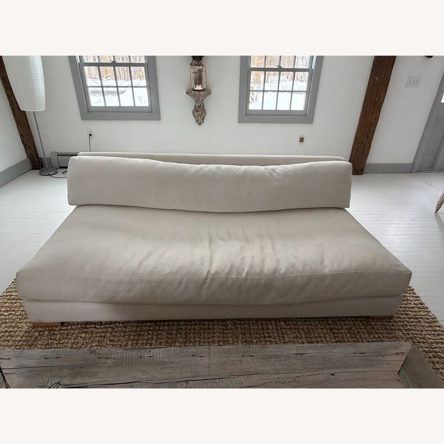 CB2 Piazza White Fabric 2 Seater Sofa - image-2