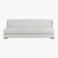 CB2 Piazza White Fabric 2 Seater Sofa