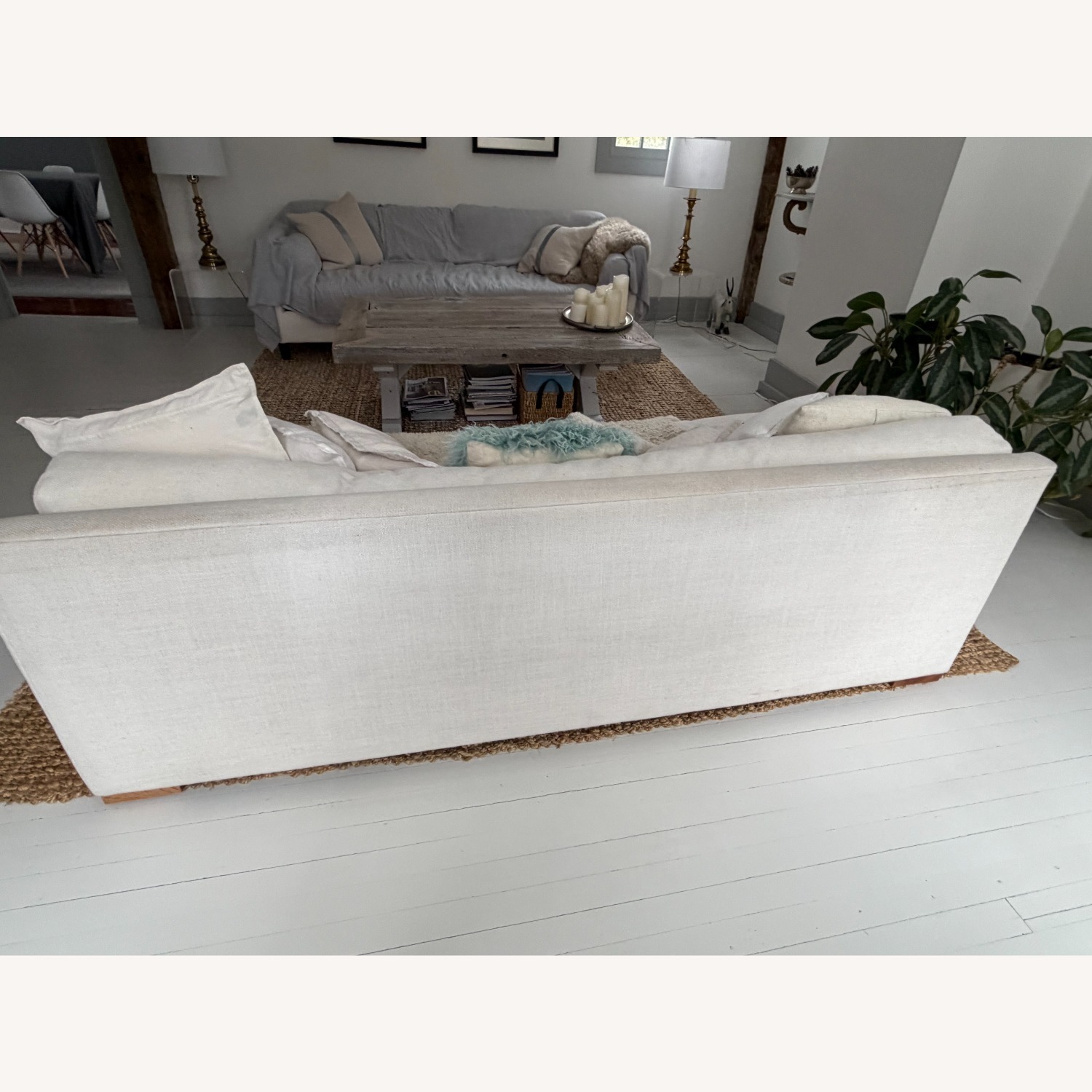 CB2 Piazza White Fabric 2 Seater Sofa - image-3