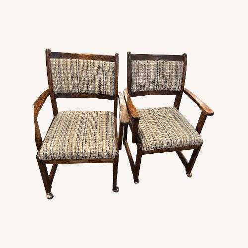 Used Wood Chairs on Wheels , Fabric Seat  for sale on AptDeco