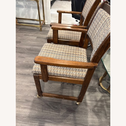 Used Wood Chairs on Wheels , Fabric Seat  for sale on AptDeco
