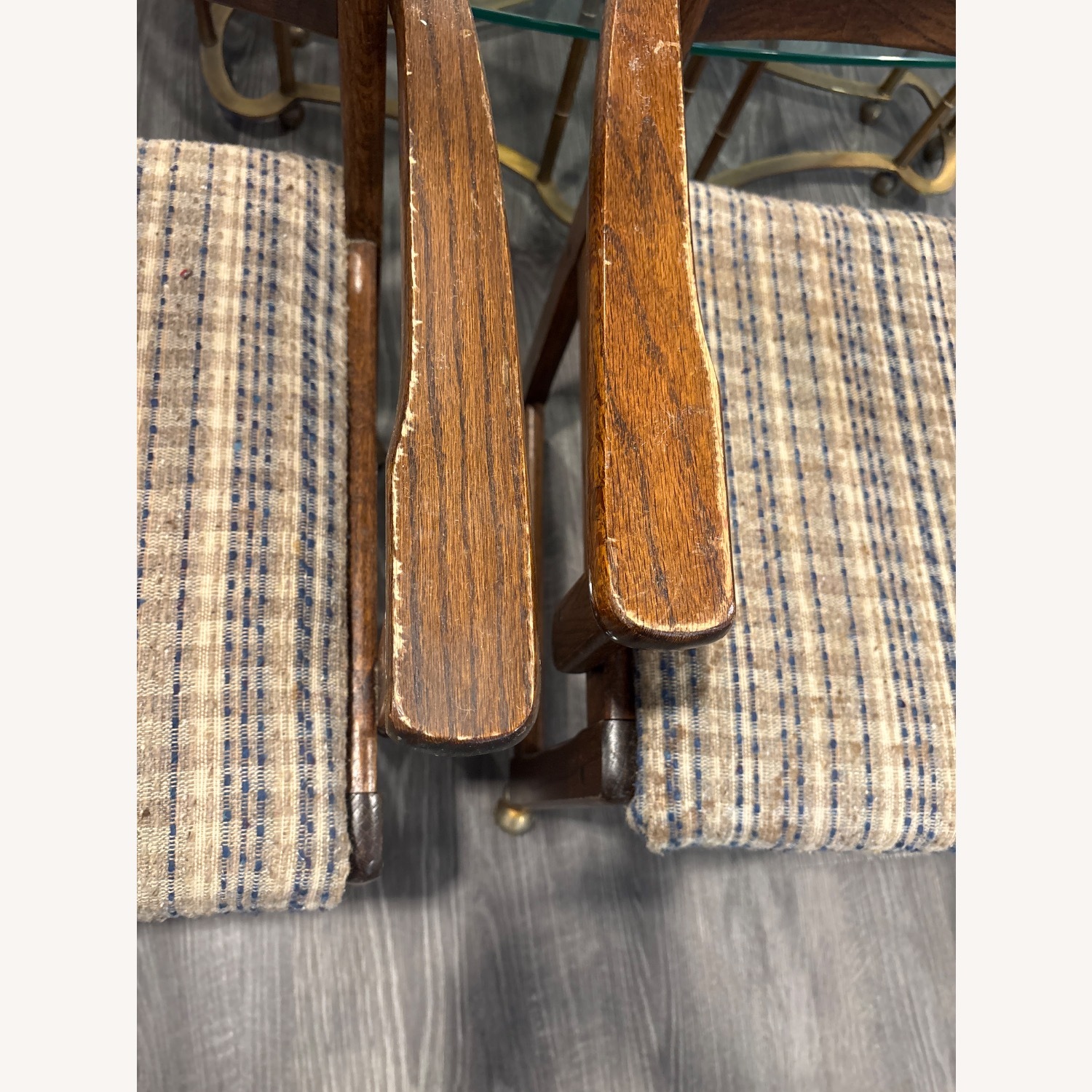 Wood Chairs on Wheels , Fabric Seat - image-2