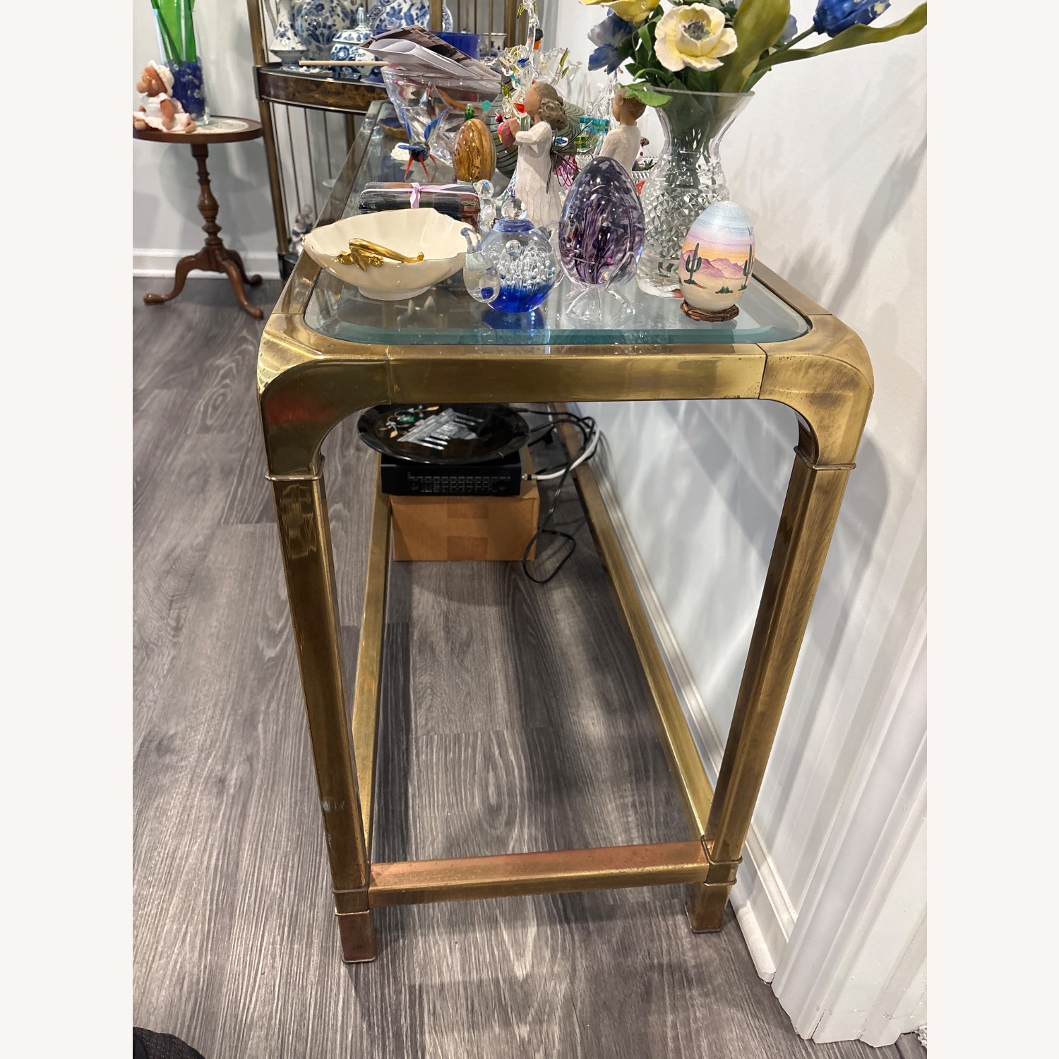 Vintage/Antique Gold Side Table - image-1