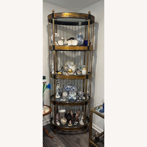 Used Vintage/Antique Gold Glass Wall Shelf for sale on AptDeco
