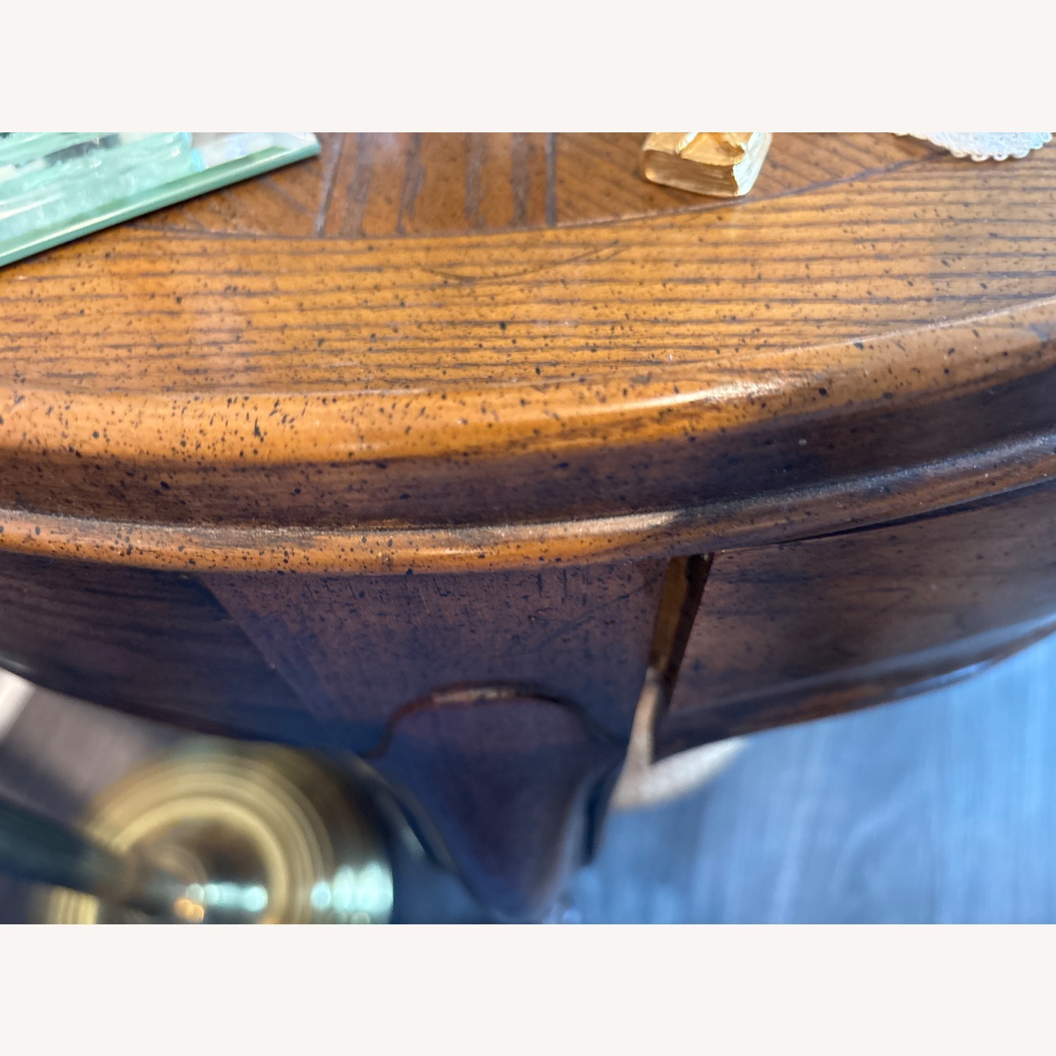 Vintage/Antique Dark Brown Wood Side Table - image-3