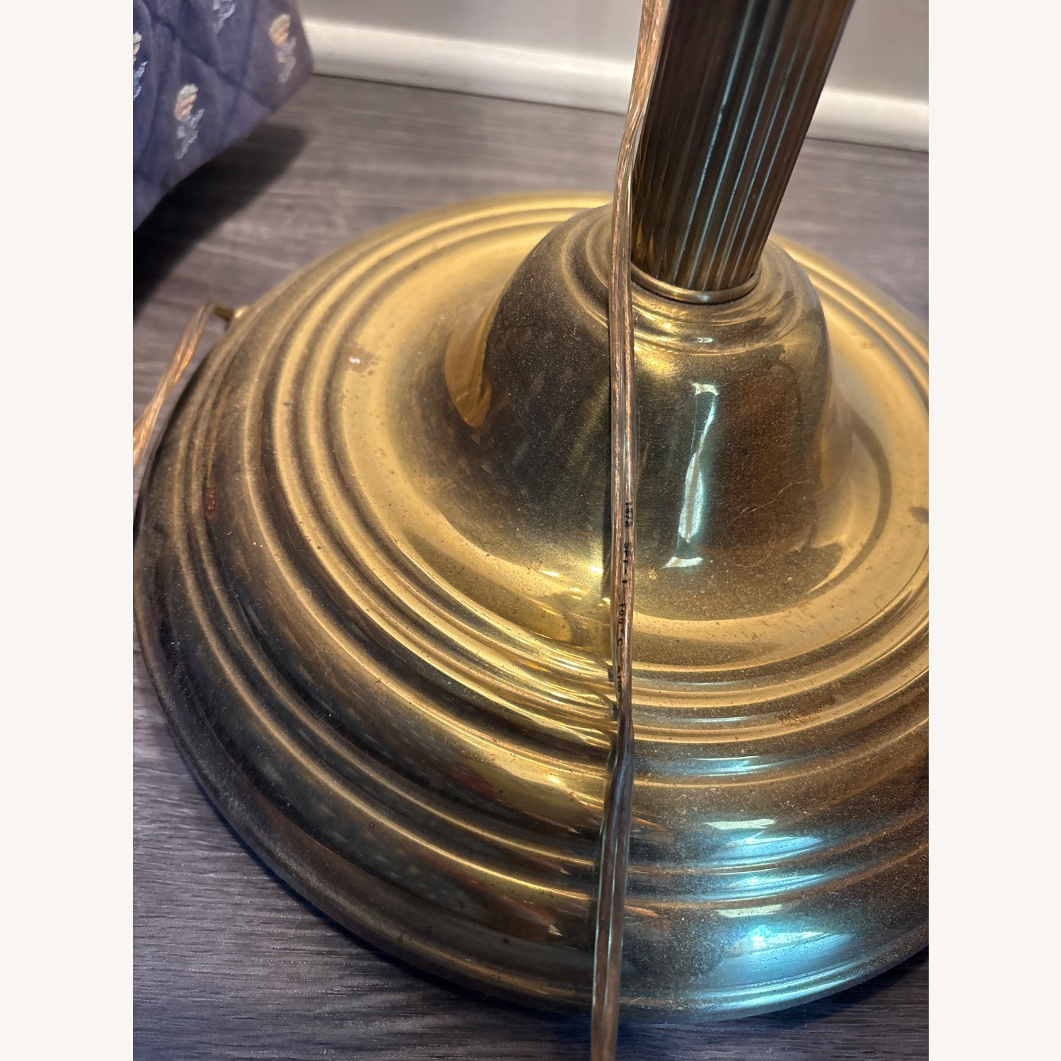 Vintage/Antique Gold Floor Lamp - image-2