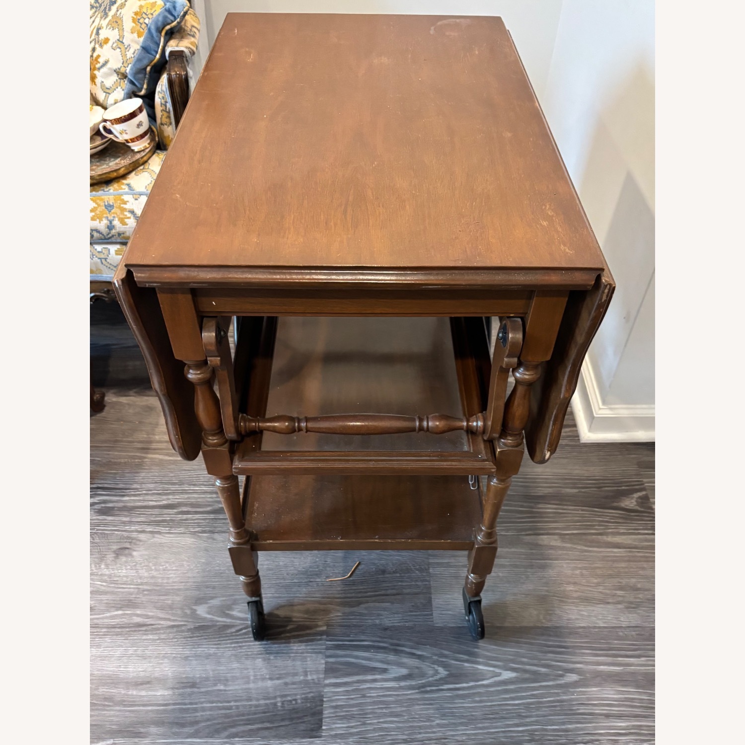 Vintage/Antique Dark Brown Side Table - image-2