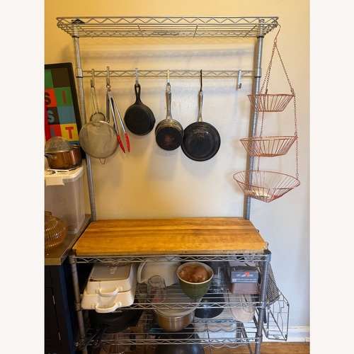 Used Dark Gray Metal Kitchen Baker's Rack  for sale on AptDeco