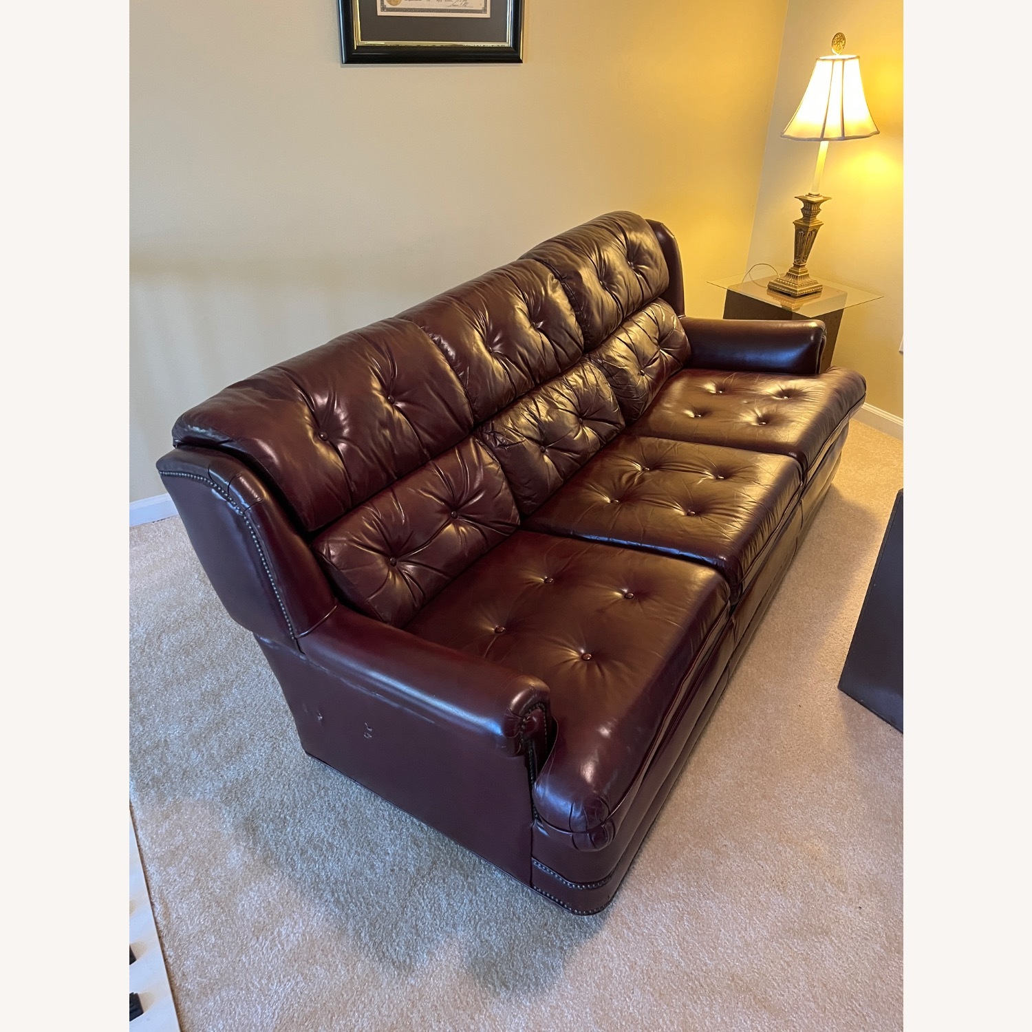 Vintage/Antique Leather 3+ Seater Sofa - image-2