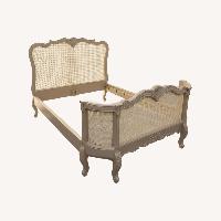 French Cane Queen Bed Curved 