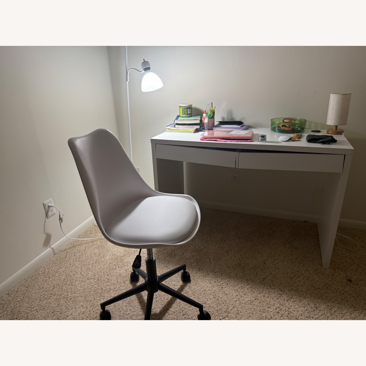 White Wood Office Chairs - image-1