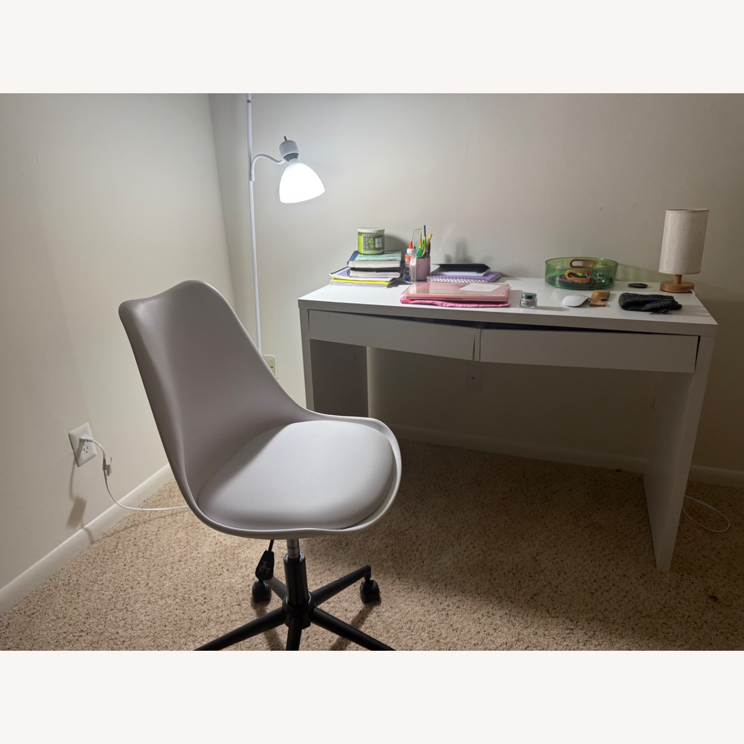 White Wood Office Chairs - image-5