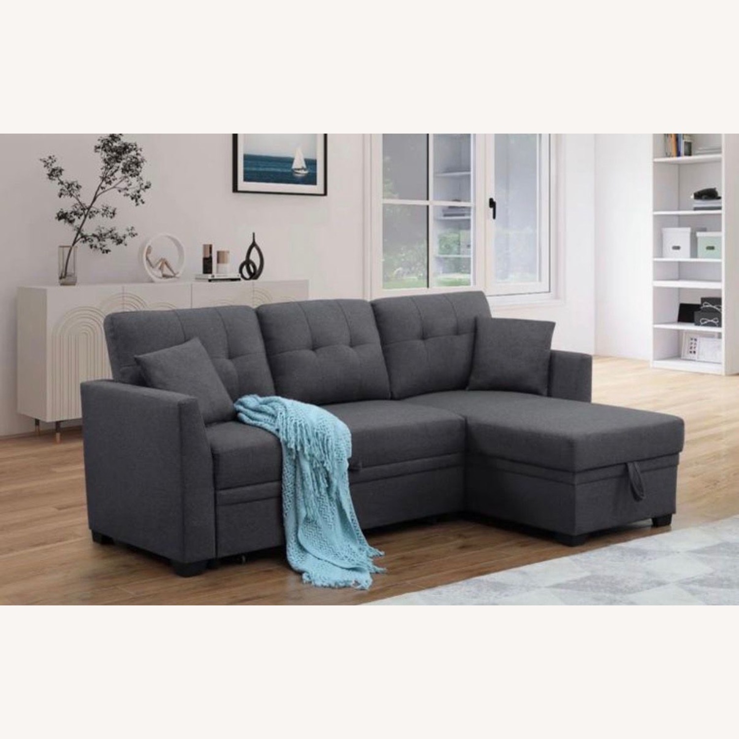 Wayfair Dark Gray Fabric Sleeper Sofa - image-4