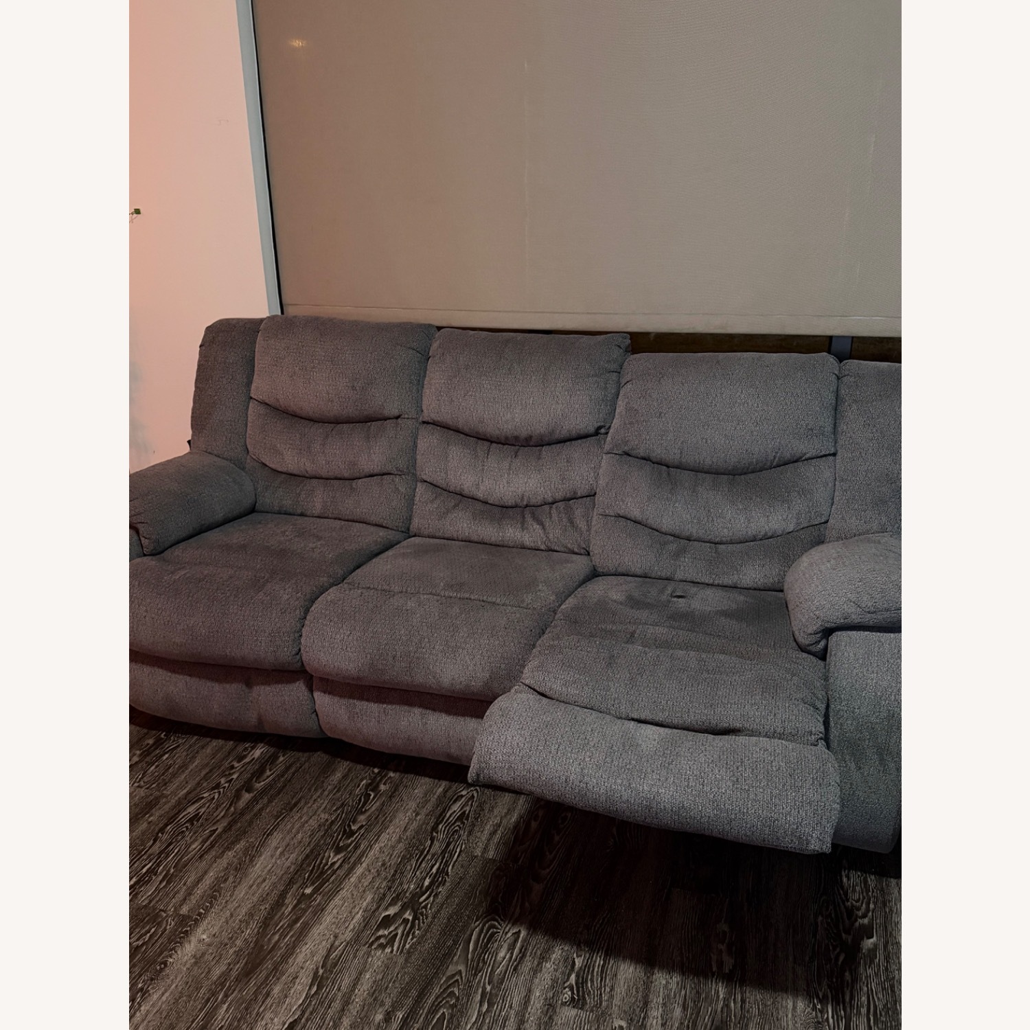 Ashley Furniture Light Gray Fabric 3+ Seater Sofa - image-3