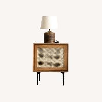 Antique Light Brown Wood Side Table