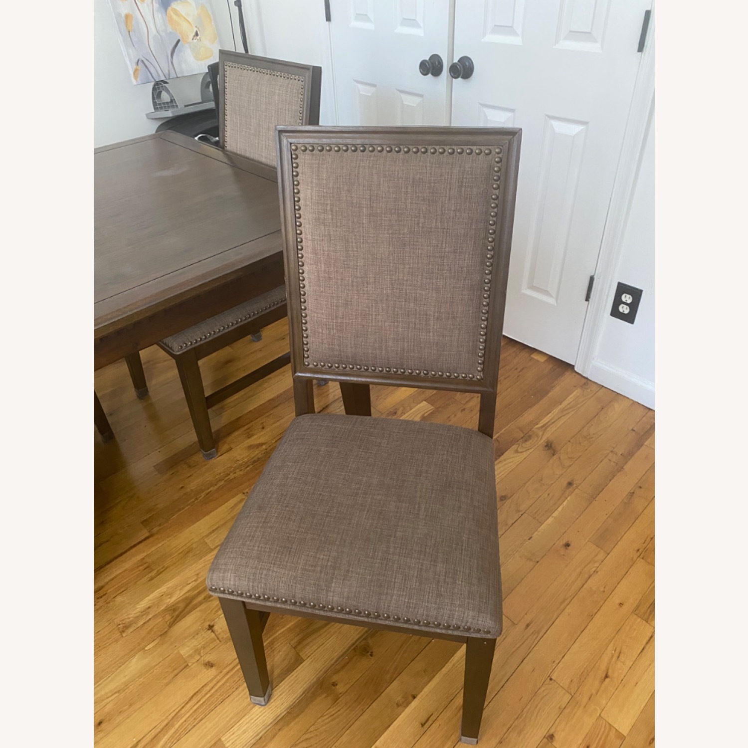 Raymour & Flanigan Dark Brown Wood Dining Set - image-2