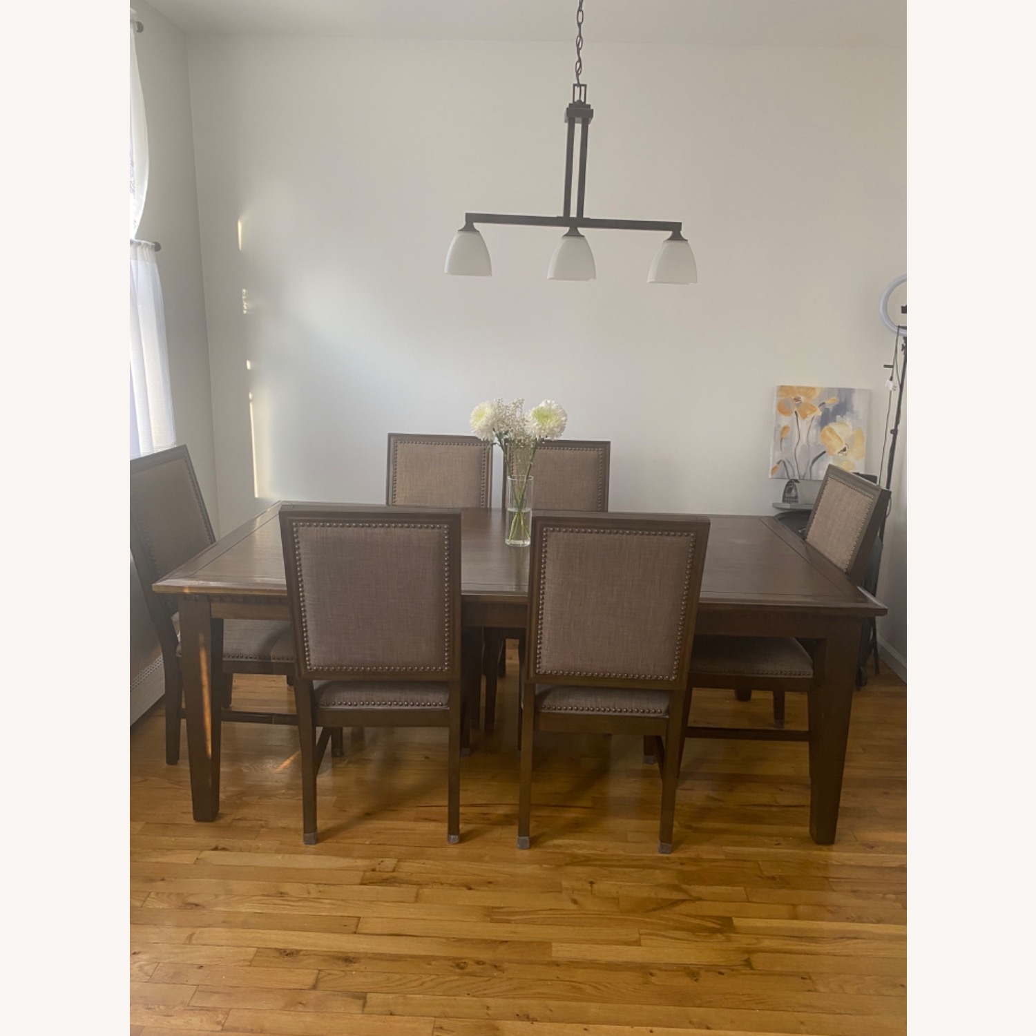 Raymour & Flanigan Dark Brown Wood Dining Set - image-1