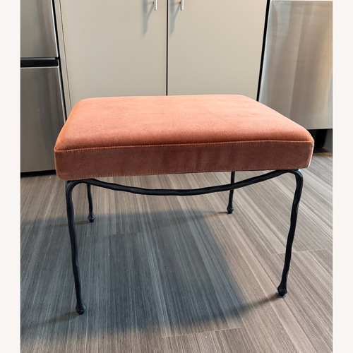 Used CB2 Journey Terracotta Red Velvet Stool for sale on AptDeco