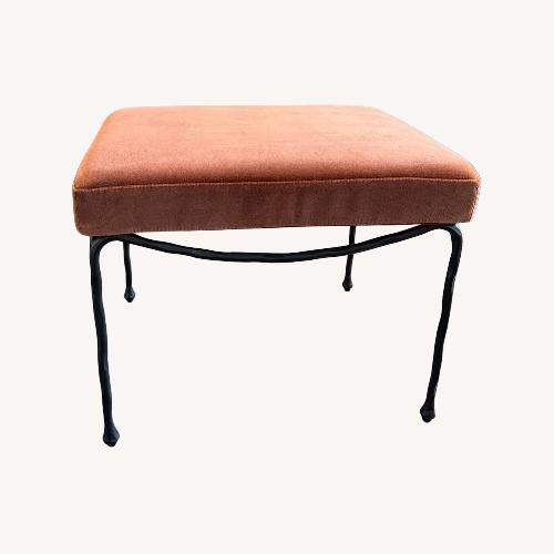 Used CB2 Journey Terracotta Red Velvet Stool for sale on AptDeco