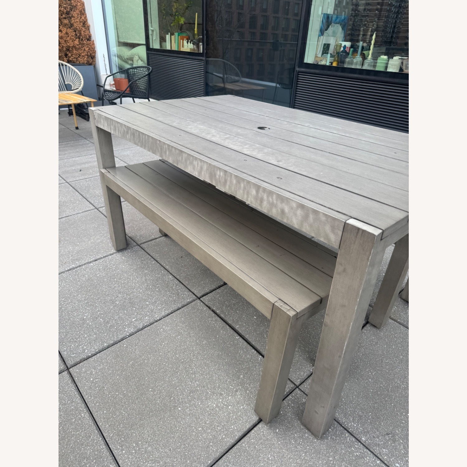 CB2 Matera Outdoor Dining Table + Benches - image-5