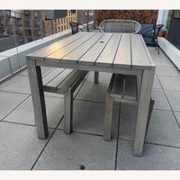 CB2 Matera Outdoor Dining Table + Benches
