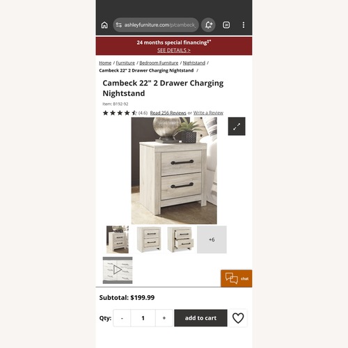 Used Ashley Furniture Cambrick White Wood Nightstand for sale on AptDeco