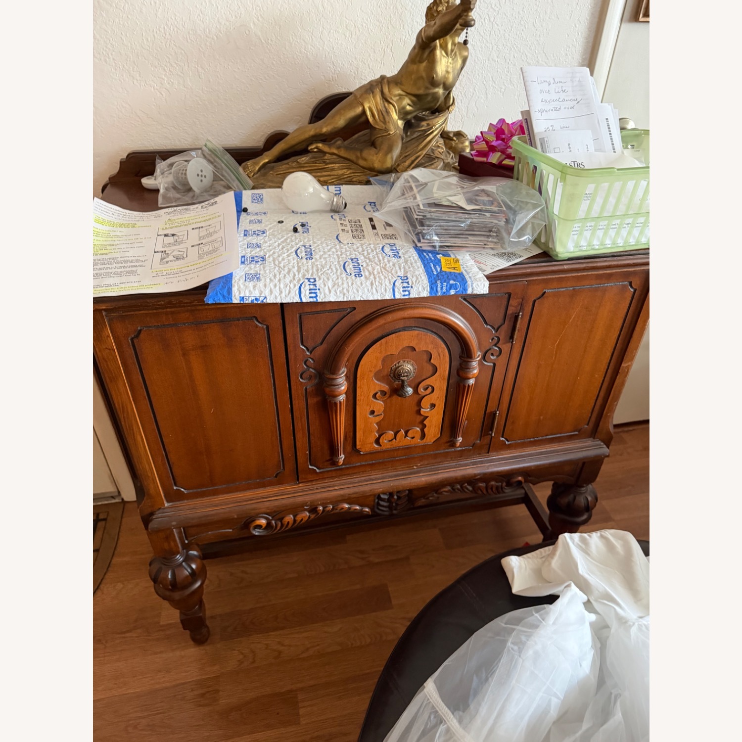 Vintage/Antique  Light Brown Wood Sideboard - image-4